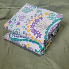 Pottery Barn Teen 100 Cotton Sheet Set 2 Twin XL Purple Teal Yellow Pink