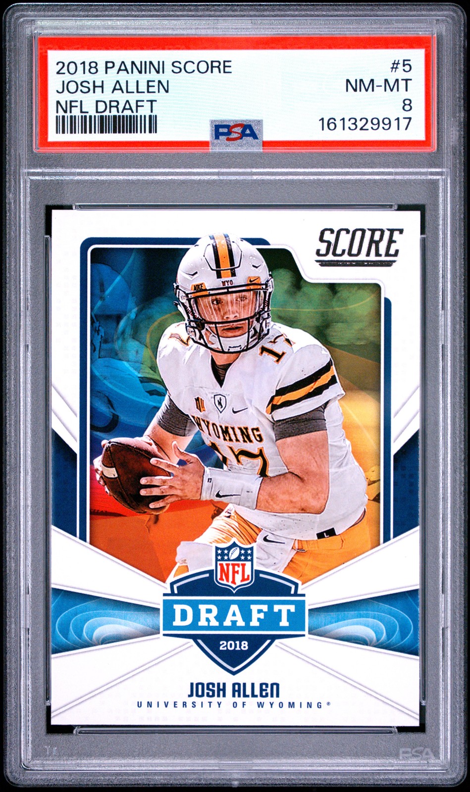 161329917 Josh Allen 2018 Panini Score #5 NFL Draft Rookie RC PSA 8