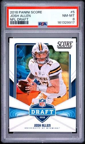 161329917 Josh Allen 2018 Panini Score #5 NFL Draft Rookie RC PSA 8