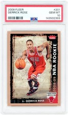 Derrick Rose Chicago Bulls 2008-09 Fleer #201 PSA Authenticated 10 Rookie Card