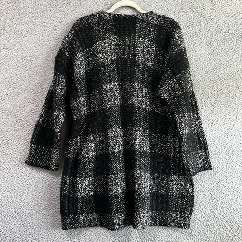 Ralph Lauren Denim & Supply Black Plaid 100% Wool Chunky Knit Sweater Medium - Picture 6 of 6