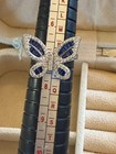 Silver Tone Butterfly Blue Baguette Stone Pavé Stackable Cocktail Ring 7 — photo 8
