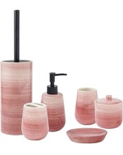 6 piece bathroom ceramic bathroom accessories complete set with lotion/Pink