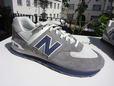 NEW BALANCE ML574ESD 574 Her Schuhe Sneaker Leder Grau Weiß Gr.44,5(UK10) f.Neuw