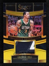 2018 Panini Select Throwback Memorabilia Gold Prizm 1/10 George Hill #TM-GHL 6d7