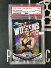 2025 Topps Chrome WWE Women’s Division Rhea Ripley Black 6/10 PSA 10