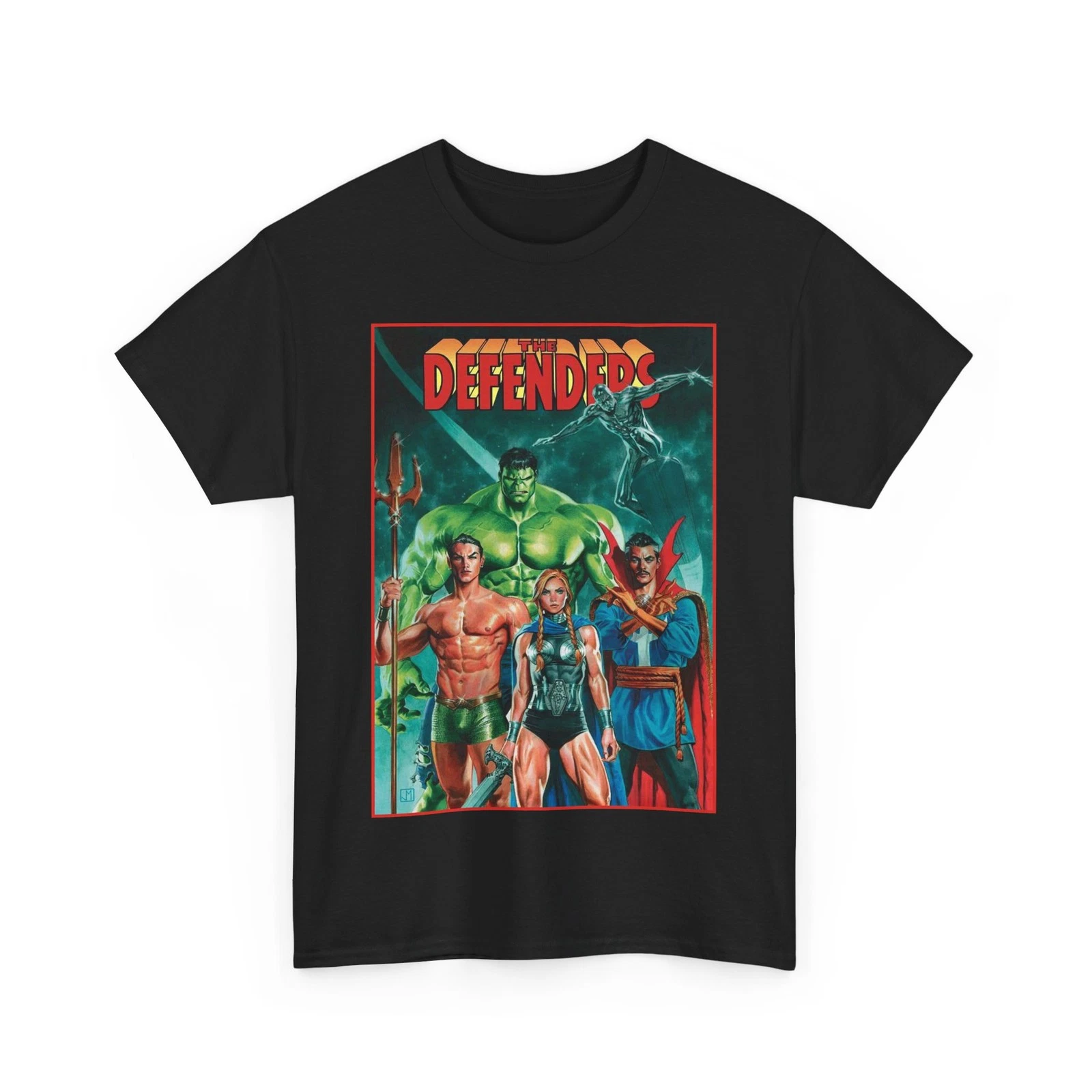 Defenders T-Shirt - Dr Strange, Valkyrie, Hulk, Namor, Silver Surfer - Marvel