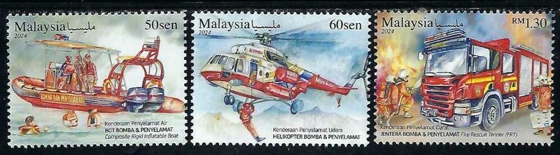 Fire / Micronesia - Set of 3 Rescue Vehicles Water, Air and Land