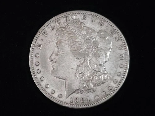 1901-S Morgan Silver Dollar About Uncirculated Details Cleaned 90515
