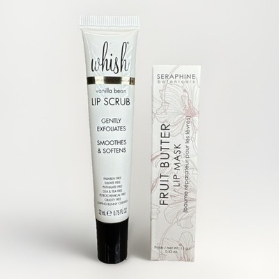 Seraphine Botanicals Fruit Butter Overnight Lip Mask AND Whish Lip Scrub 2 Piece