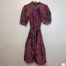 Farm Rio Brown Dotted Forest Lenzig Ecovero Viscose Midi Dress Maximalist Medium