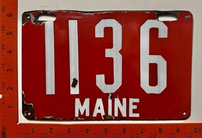 1906 Maine Passenger Car License plate - PORCELAIN