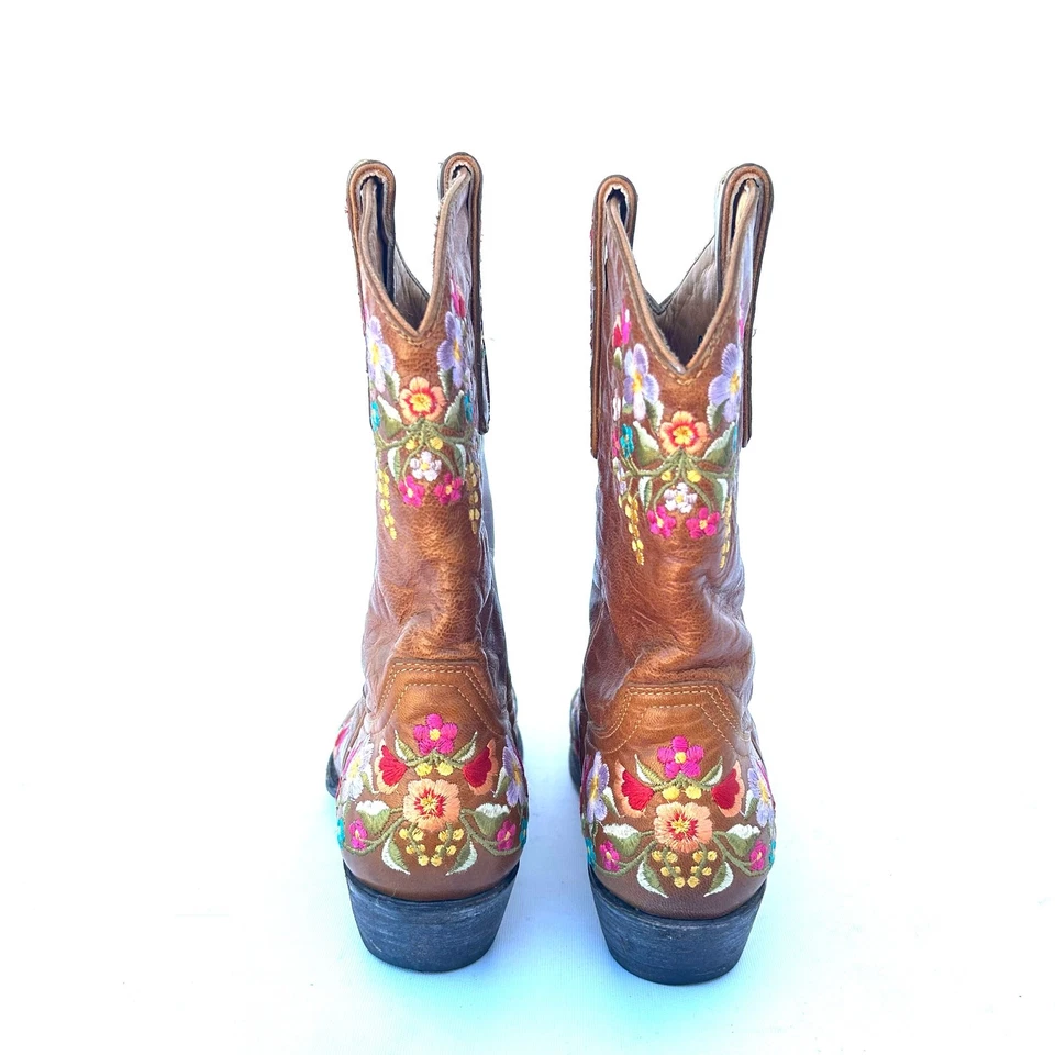 Botas Vaqueras Occidentales Gringo Sora Latón Floral Bordadas 6 Festival Boho Foto 4 de 4