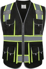 Safety Reflective Safety Vest for Men Cushioned Collar JK89 Black L