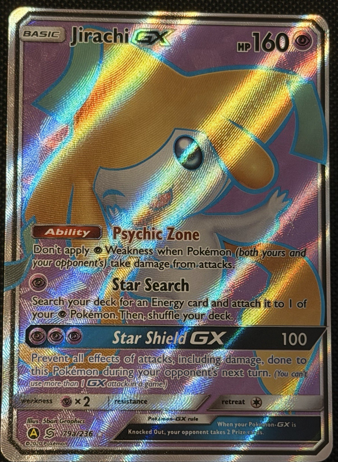 Jirachi GX Full Art 79a/236 Sun & Moon Alternative Promo Pokemon Card NM