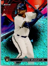 2021 Topps Finest Aqua Shimmer Refractor #90 Jackie Bradley Jr. #/175 Brewers