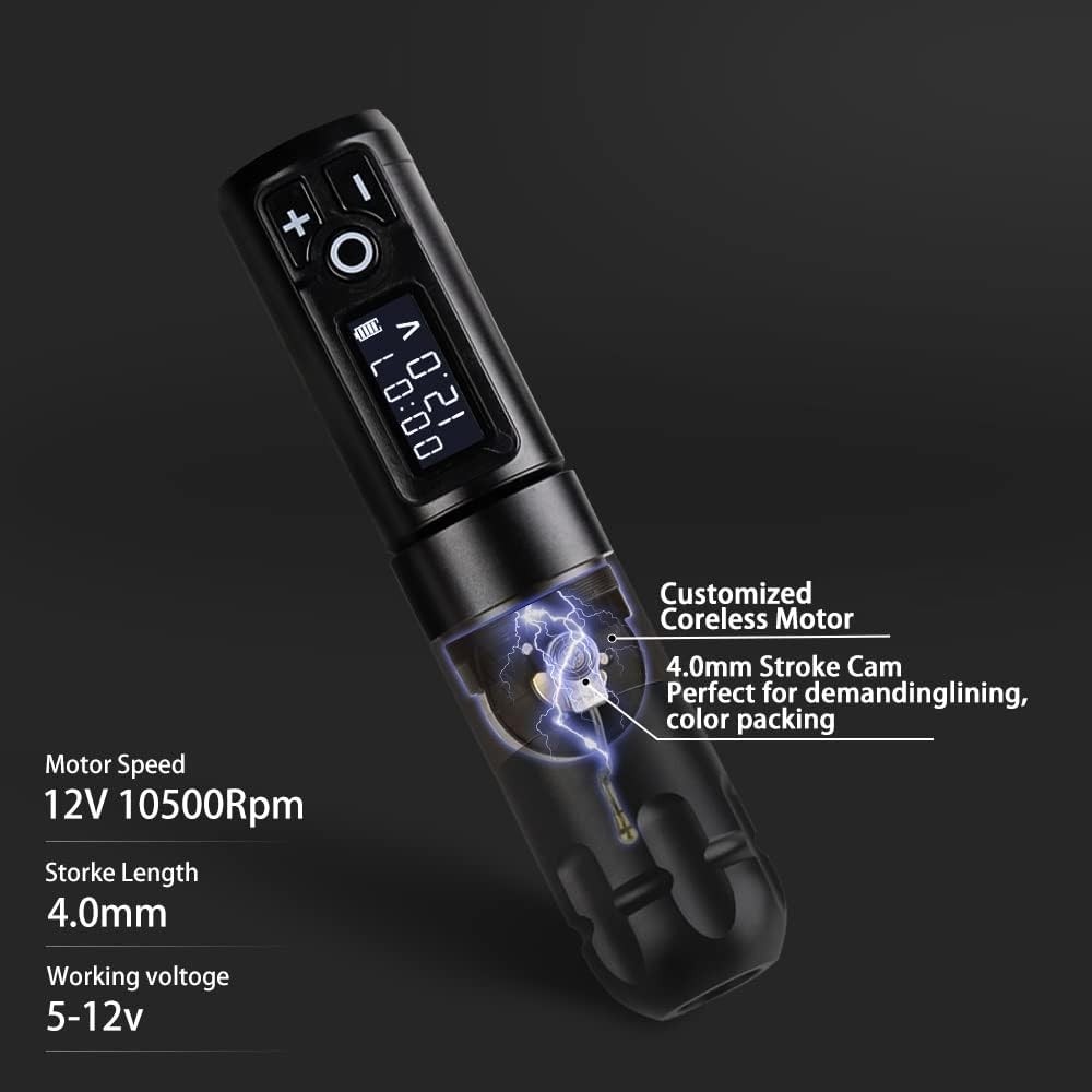 CHUSE Wireless Tattoo Pen Machine Microblading 4.0mm Stroke Gold - second product detail image