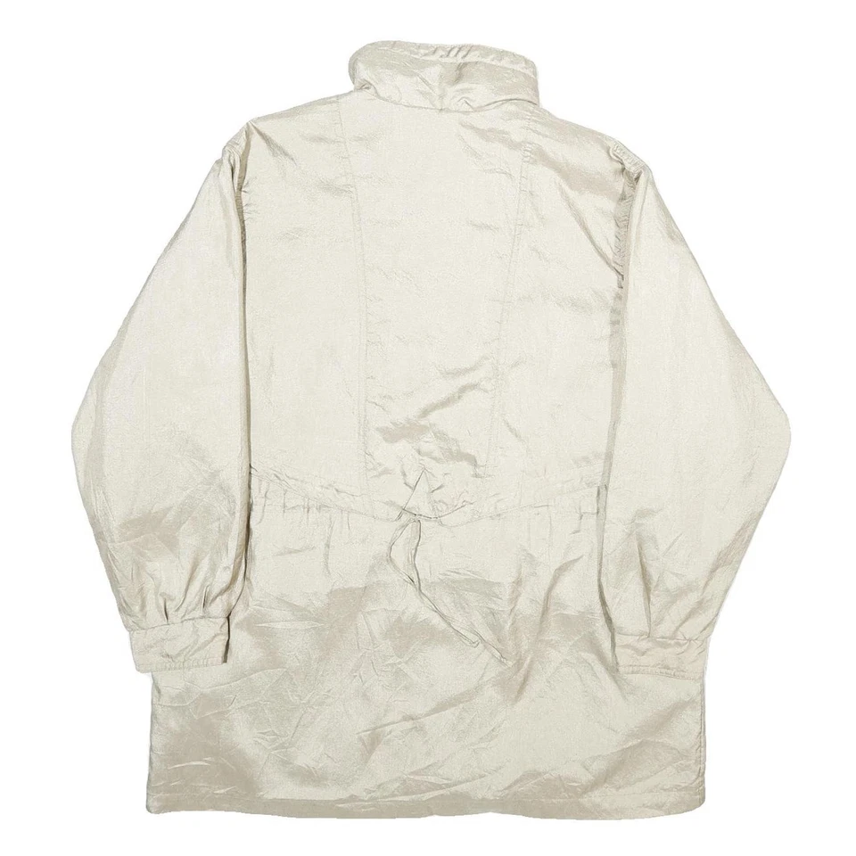 CURRENT SEEN Womens Cream Zip Jacket L Polyester Plain Lightweight Stylish - Image 3 of 4