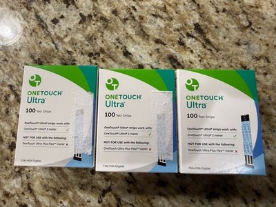 3x 100 OneTouch ULTRA TEST STRIPS exp 2027