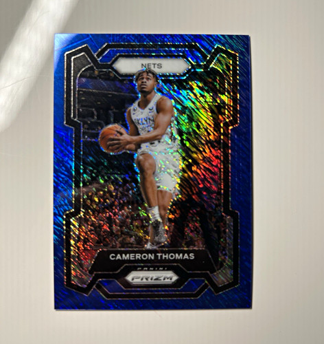 Panini 2023-24 Prizm Cameron Thomas Brooklyn Nets Blue Shimmer /35 #113