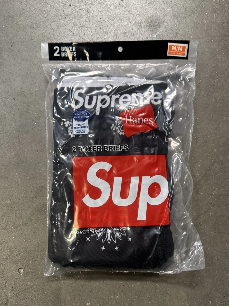 Boxer noir Supreme Bandana Hanes taille M