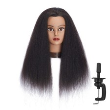 Hair Mannequin Head 100 Real Hair Hairdresser Practice Styling Training Head...