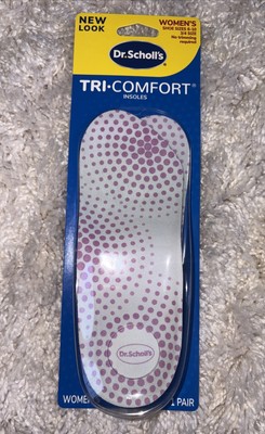 Dr. Scholls Womens Insoles TRICOMFORT Size 6-10 NEW 1 pair Open Box Heel Cushion