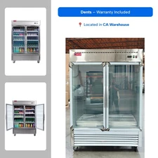 Westlake 54" 2-Door Commercial Glass Merchandiser Refrigerator, 49 Cu.ft – Dents