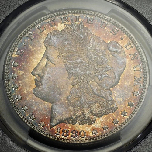 1880-S Morgan Dollar PCGS MS-63 - Dark Fireball Obverse Toning!