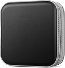 CD Case, 40 Capacity Hard Plastic DVD Case Portable Zipper CD/DVD Wallet Holder