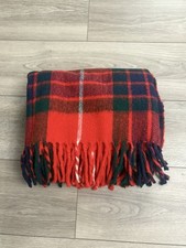 Faribo Vintage 100 Wool Blanket Red Plaid Faribo Fluff Loomed Throw 62x52