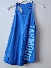 Under armor blue gym top. Size small, cut out back design loose fit