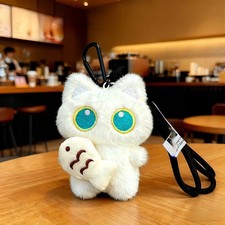 1Pcs Cool Plush Black Cat Doll Toy Keychain Bag Pendant Charms Car Keyring Acces