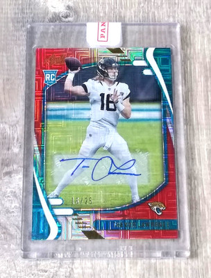 2021 Panini Absolute Trevor Lawrence Red Squares Auto RC Jersey # 16/25