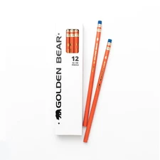 Golden Bear Orange #2 Pencils, 12 PCS, Quality Graphite Core