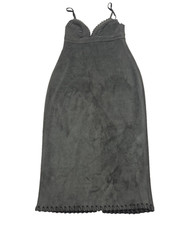 Missguided Suede Dress Sleeveless Dark Olive Green Size: 6 hand wash only