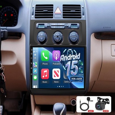 Android 15 Apple Carplay Autoradio GPS NAVI Für VW Touran 1T1 1T2 1T3 2003-2010