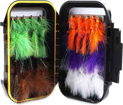 Wooly Bugger Flies Streamer Fly Fishing Flys Assortment Kit with Fly Box for Tro