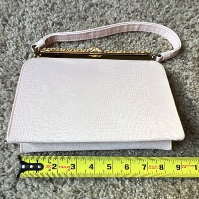 After Five by LandM Pink Satin Evening Bag Gold Clasp Coin Purse 8'' Vintage