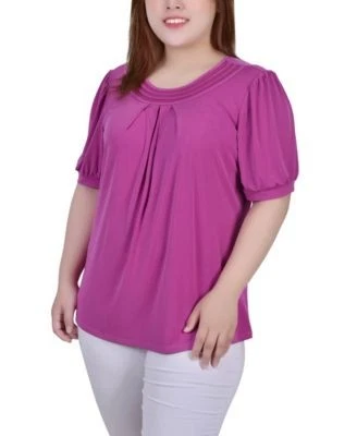 NY Collection Plus Size Short Puff Sleeve Sh 766965314476 3X RT $42.0 #2