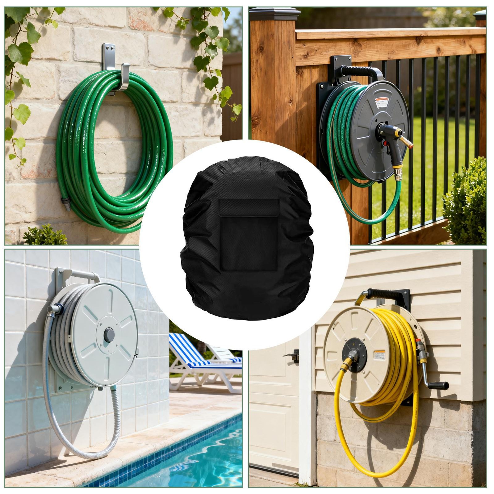 Hose Cover Wall-Mounted Waterproof Protector 420D Oxford Garden Wall