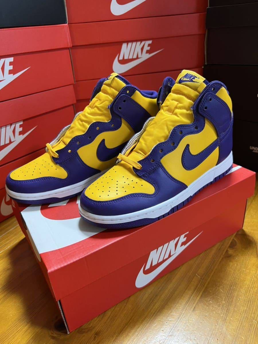 NIKE Men 8.0US J Boxed   Dunk High Retro Yellow Purple