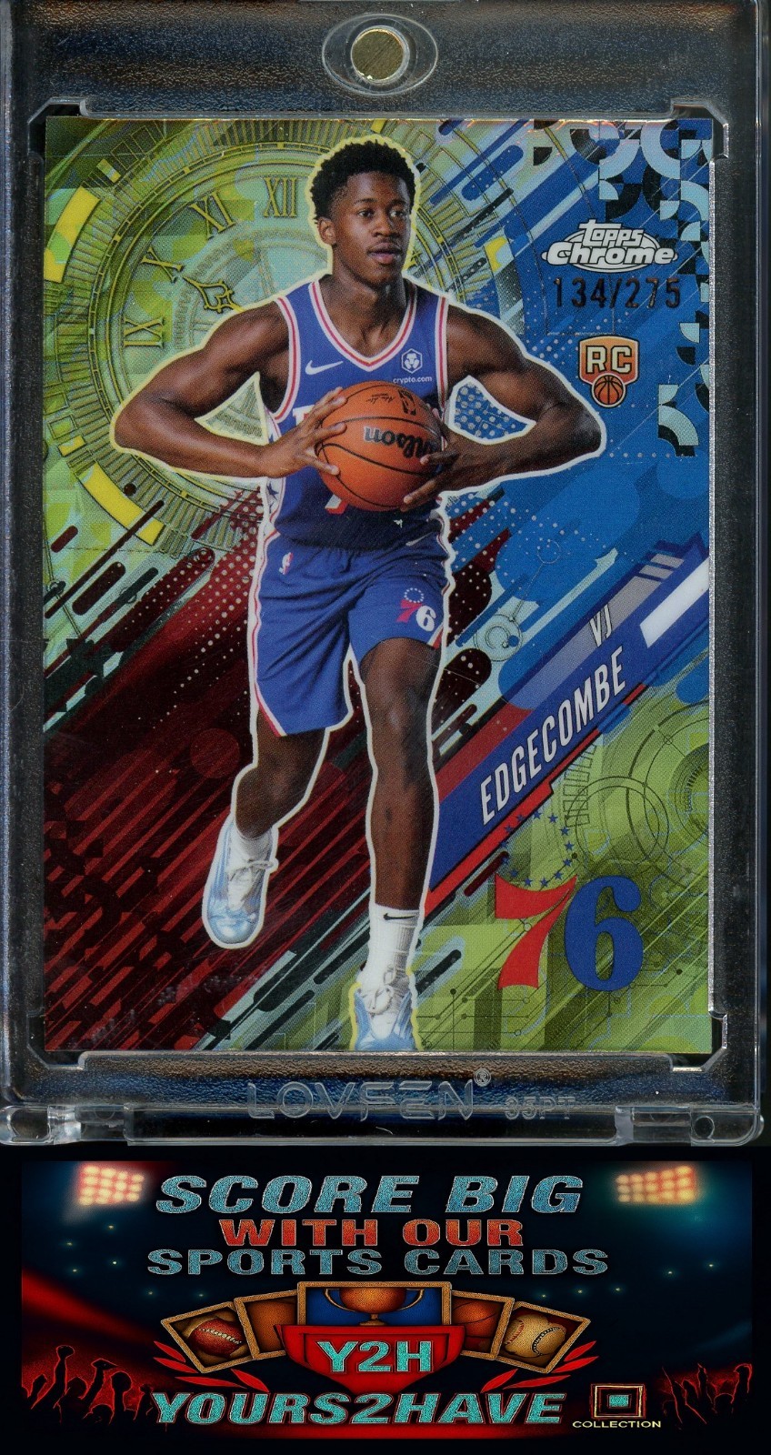 2025-26 Topps Chrome VJ EDGECOMBE ROOKIE YELLOW /275 GO TIME RC SSP