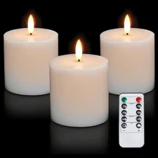 Homemory White Flameless Candles Battery Operated with Remote H3", 