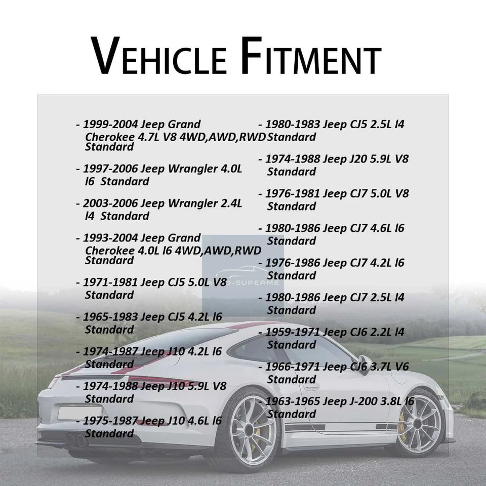 Eje trasero todas las juntas juntas juntas en U para Jeep CJ3 2,2 L 1959-1966 Jeep CJ3 -- 1959-1965 Foto 2 de 4