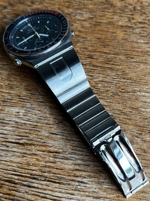 Vintage Seiko 7A28-703A Pepsi Pogue Quartz Chronograph Watch Blue