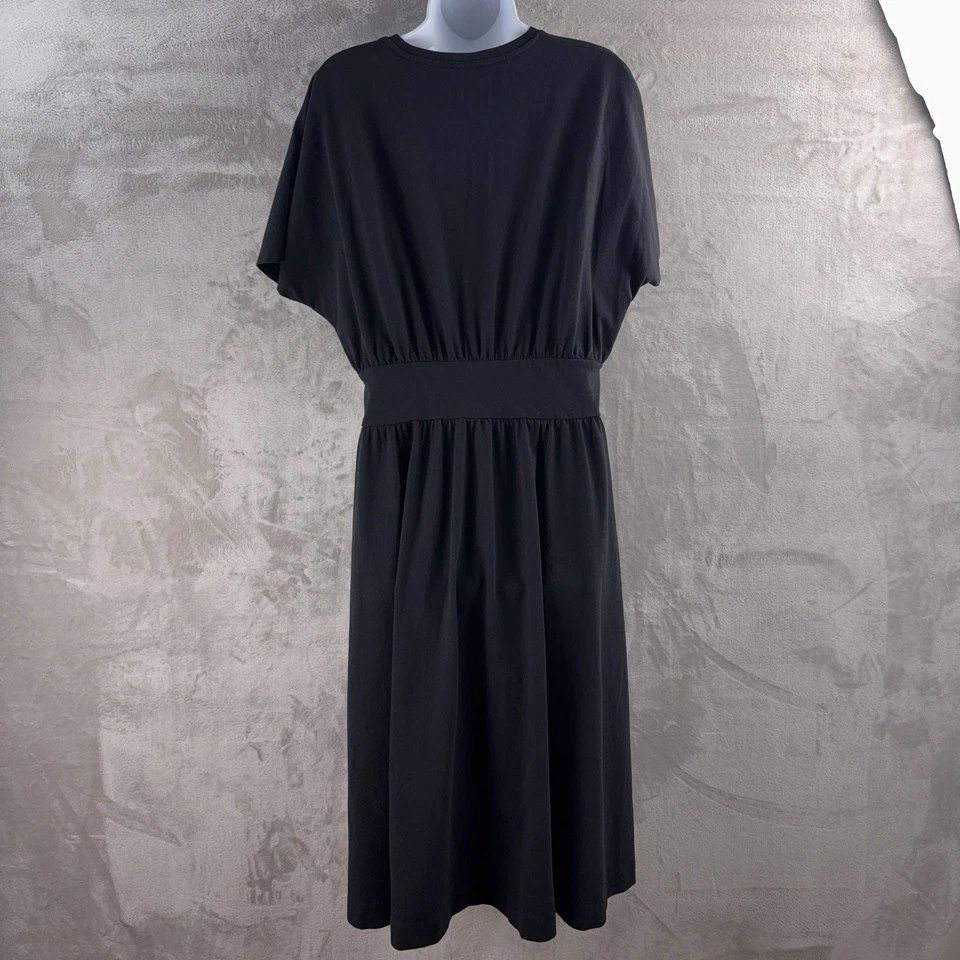 Everlane Dress Womens Size Large Black Elastic Waist Maxi Organic Cotton - Image 2 of 4