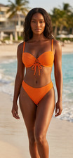 Shade  Shore Orange Shimmer Bikini Swim Set, 2 piece, underwired, trendy