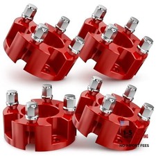 2 Inch Golf Cart Wheel Spacers Kit - 4x4 Golf Cart Wheel Spacer with Lug Red