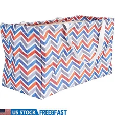 Durable Canvas Utility Tote Large Capacity Multi-Purpose Storage Bag W/ Handles